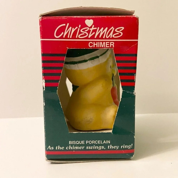 Christmas Chimer Bisque Porcelain Ornament Lisas  Creations Bear Chimer - Picture 13 of 16